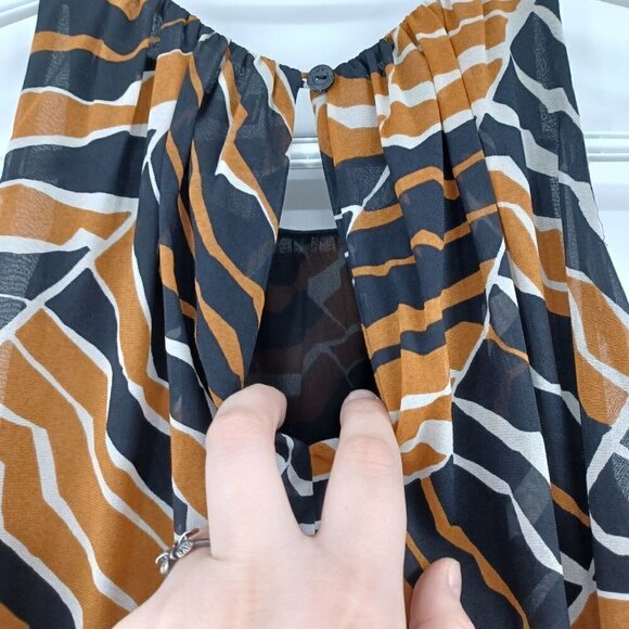 Trina Turk Bella Printed Silk Sleeveless Blouse Women's S Abstract Chiffon Artsy - Picture 6 of 11